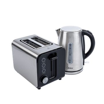 Midea Deluxe Stainless Steel Kettle and Toaster Breakfast Pack