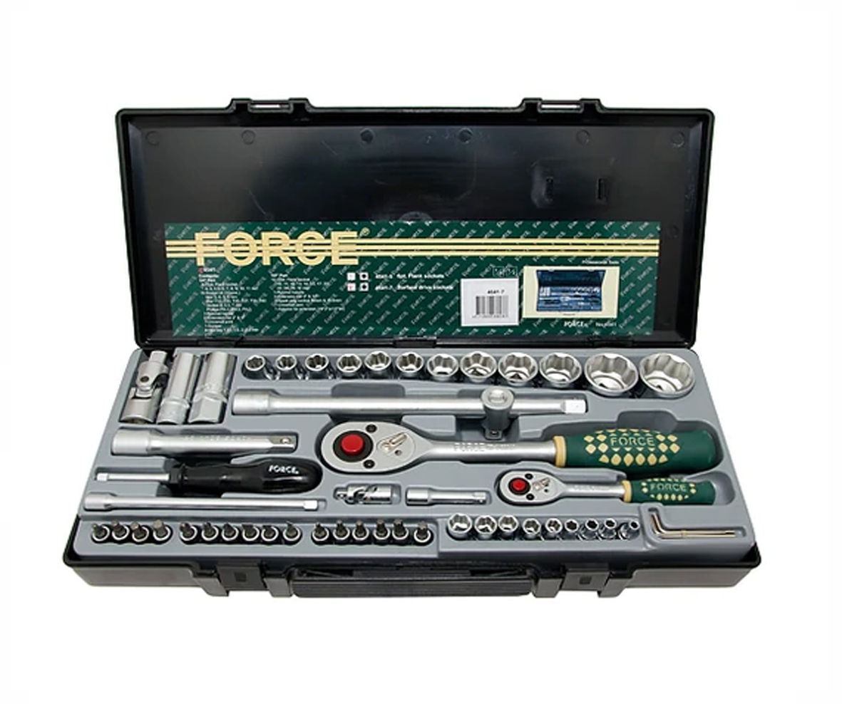 Force - 1/4"&1/2" Dr 54 Piece Socket 4-11mm Hex Star Slot 10-32mm