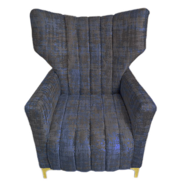 Designer Concepts Altagracia Elephant Wingback Chair -Royal Blue