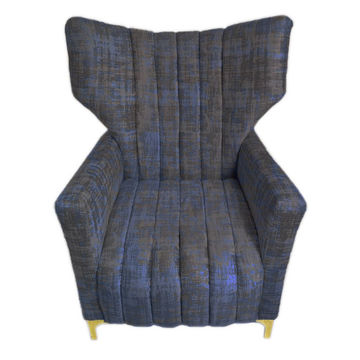 Designer Concepts Altagracia Elephant Wingback Chair -Royal Blue