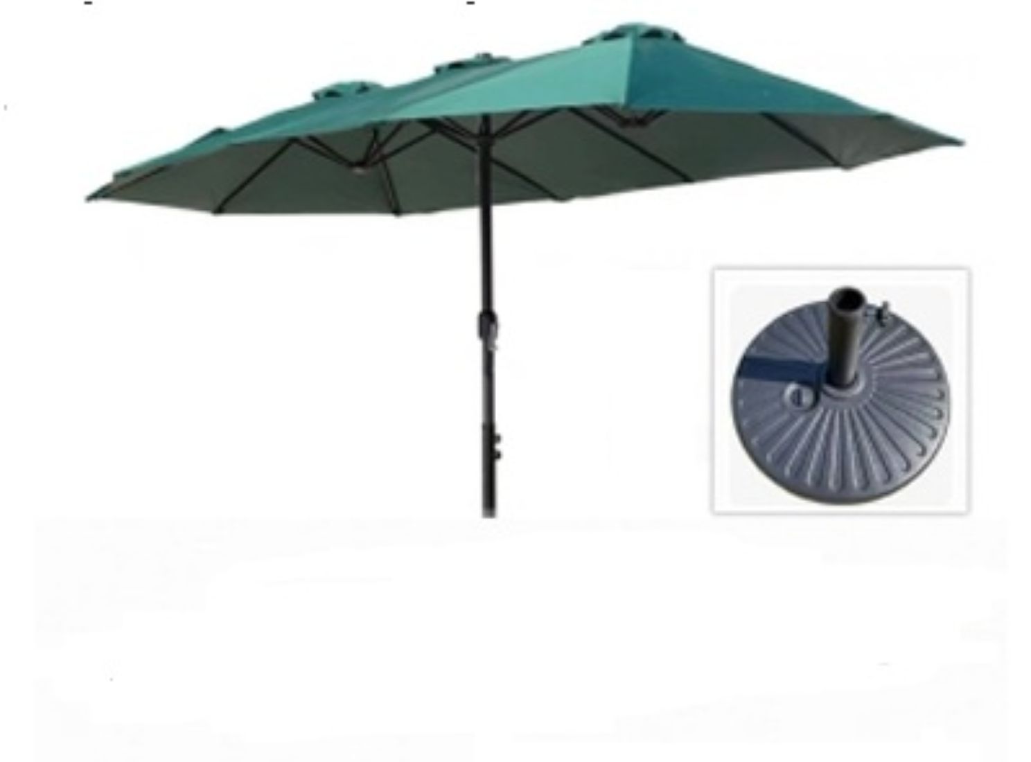 Wide-Shade Patio Umbrella with Weighted Base – Forest Green