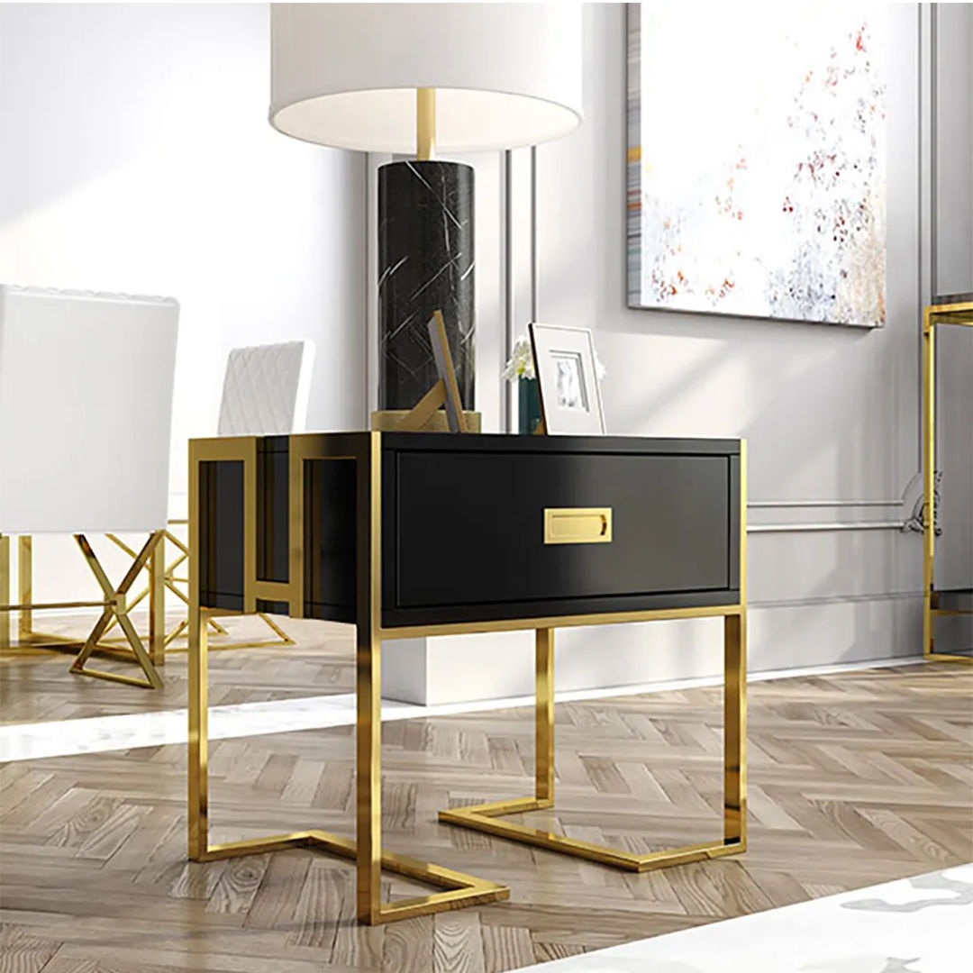 KC FURN-Black Jocise 1 Drawer End Table