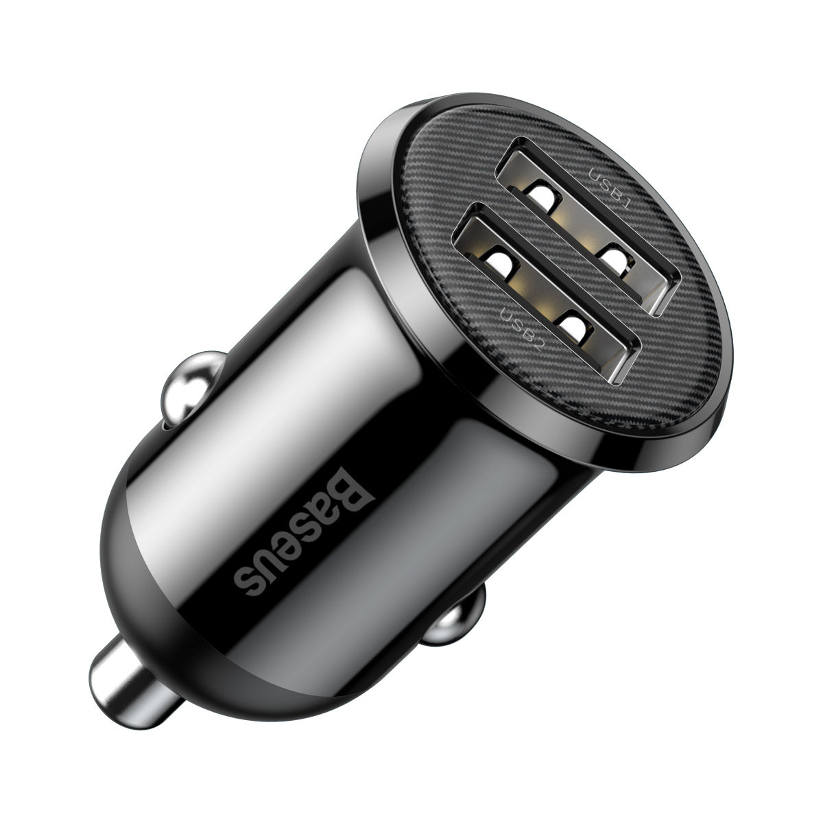 Baseus Grain Pro Series Smart Fast Charge Dual USB 4.8A 12V-24V Car Charger - Black
