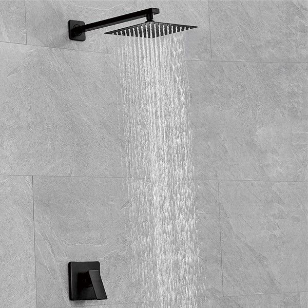Black shower & and shower Arm & shower mixer A821B-A Set