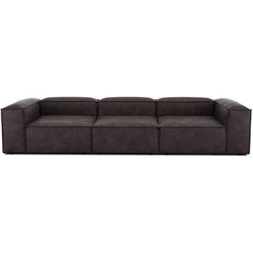 Teddy-George - Nina Couch, in black leather feel buffalo Sued, with Ottoman