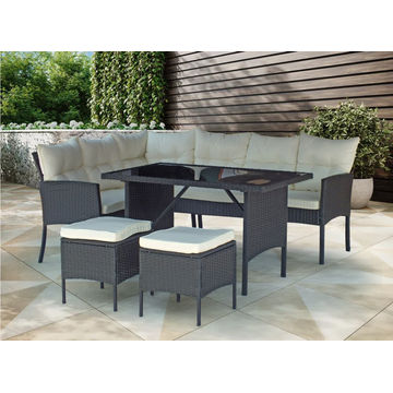 Fine Living - Santorini Corner Lounge - Black/Beige