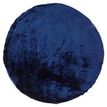 Indochine Contemporary Solid Colour Dark Blue Round