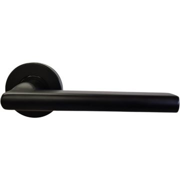 Pello - Modern Black Stainless Steel Door Handle on Rose