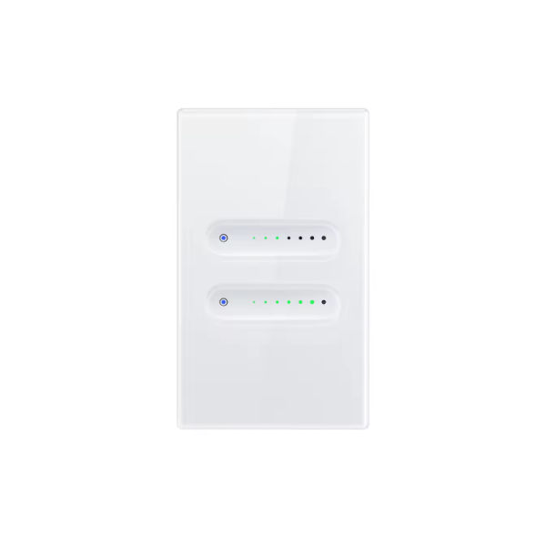 Smart Sliding Dimmer Switch 2 Gang Wifi White