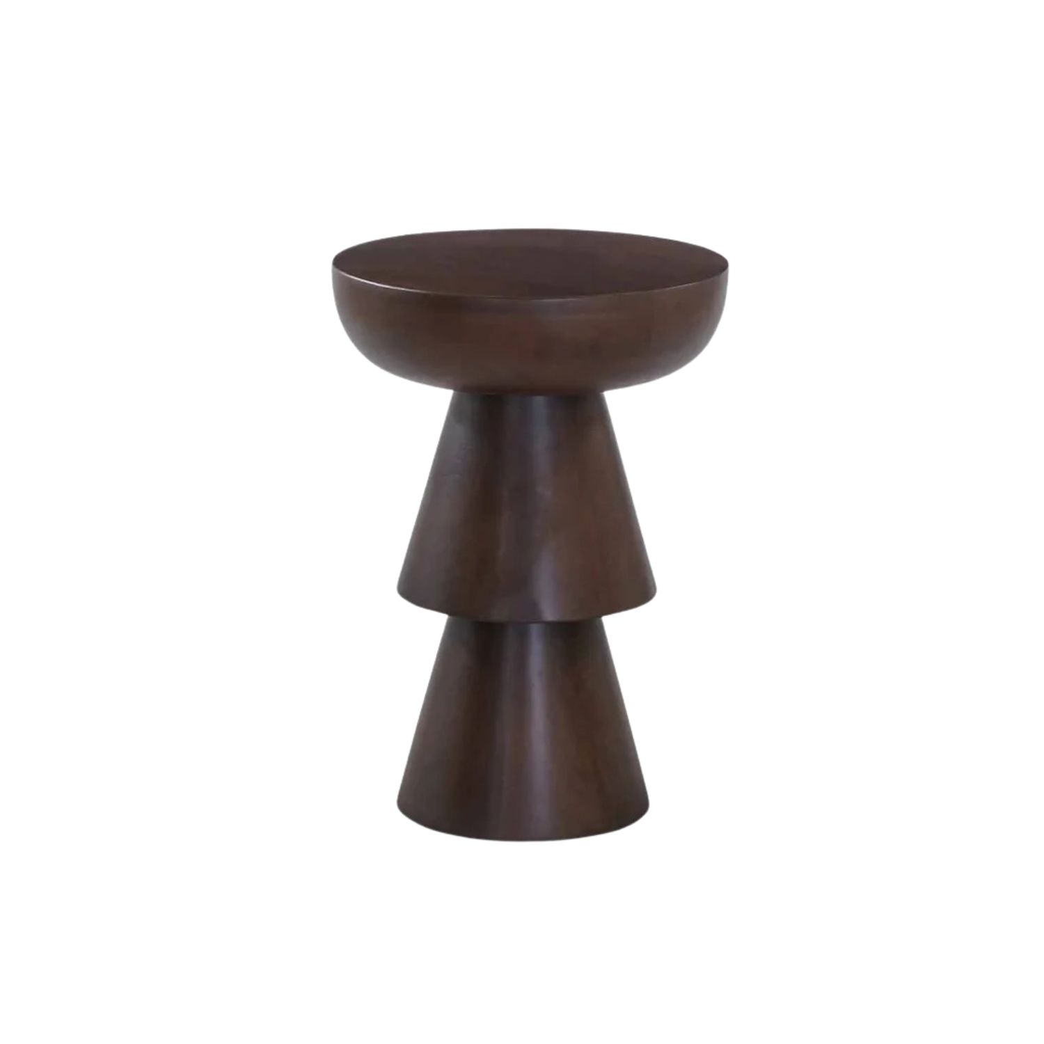 Solid Mango Wood Sculptural Side Table