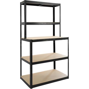 5 Tier Matt Black Multi Shelf - 180*100*30/60cm