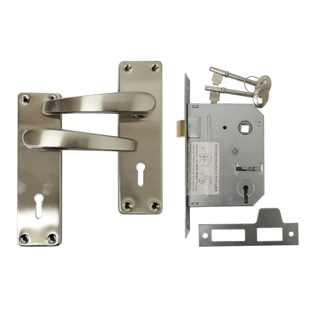 Ruby Satin Handle & 2 Lever SABS Lockset