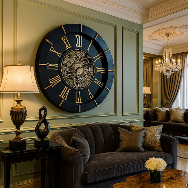 KC FURN Barn Black Silent Moving Clock