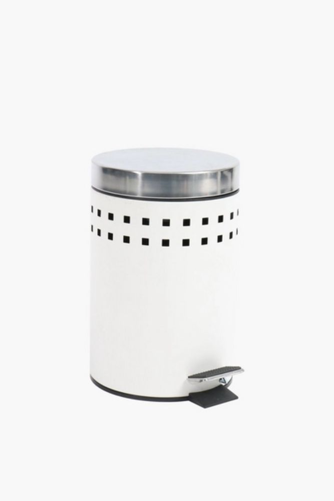 CUT METAL BIN WITH PEDAL Modern Design & Convenient Hands-Free Use
