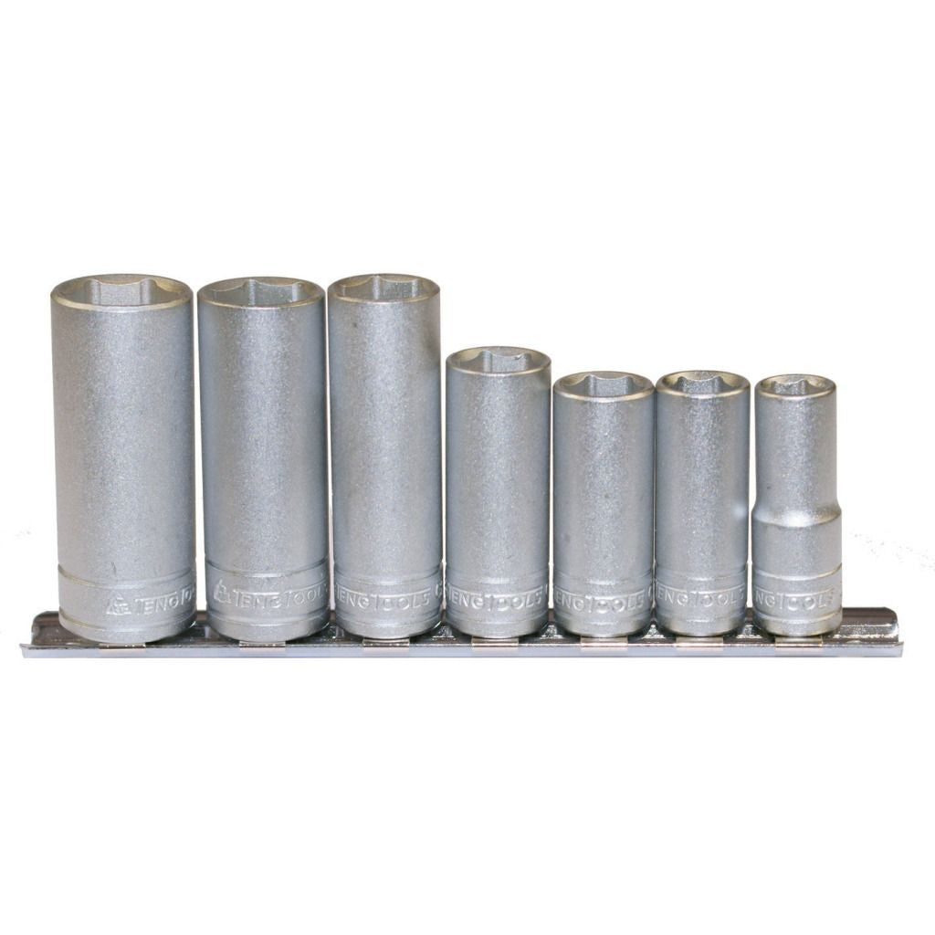 7PC 3/8inch Drive Metric Deep Socket Set on Clip Rail