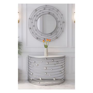 Sorbet Console & Mirror Set -Silver