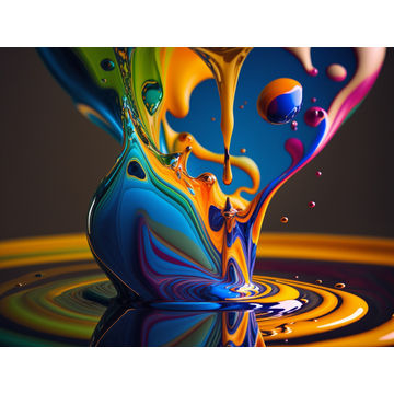 Canvas Wall Art - Canvas Wall Art-Vibrant Colorful Dutch Pour - B1234 - [120 x 80 cm]