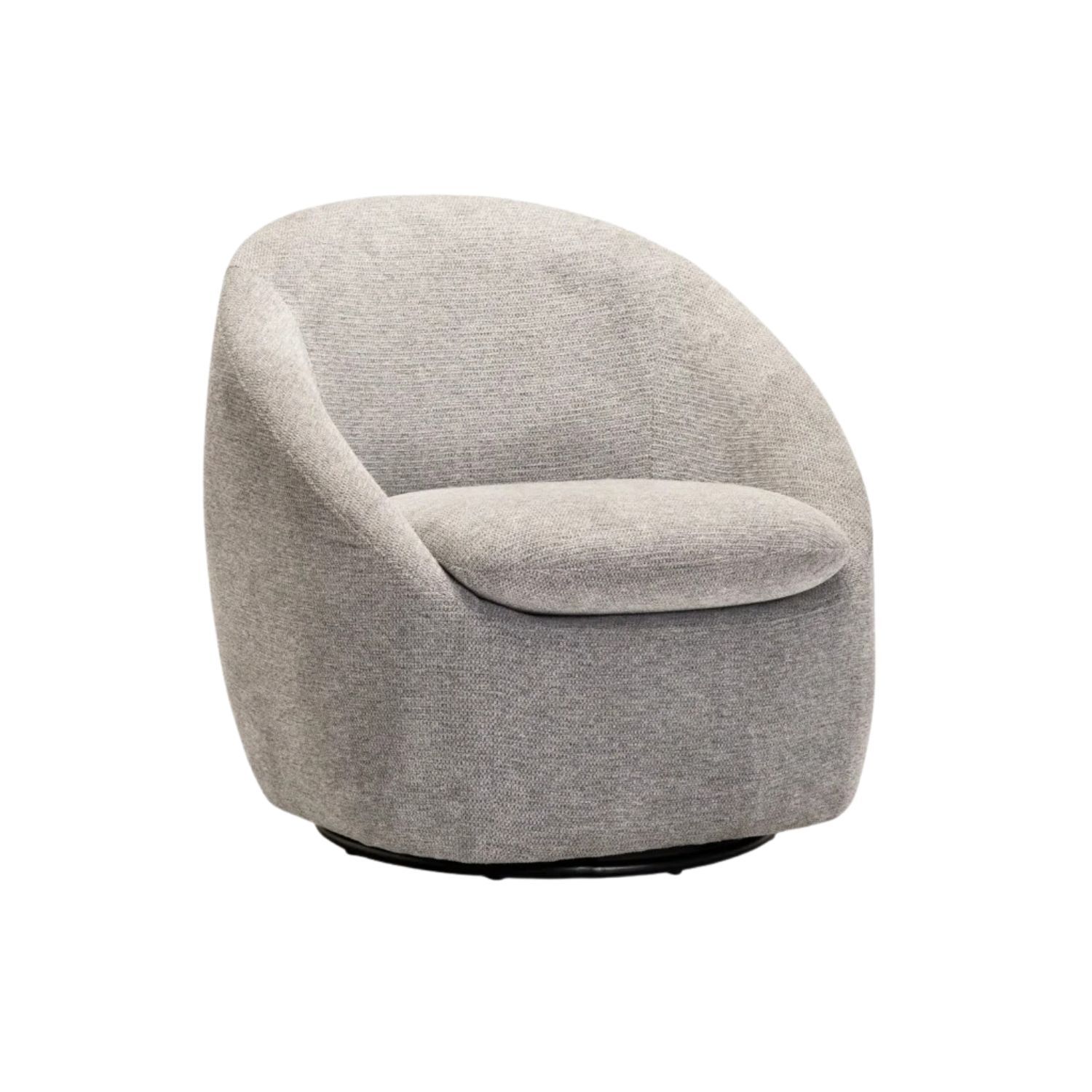 Textured Fabric Swivel Accent Chair - Grey