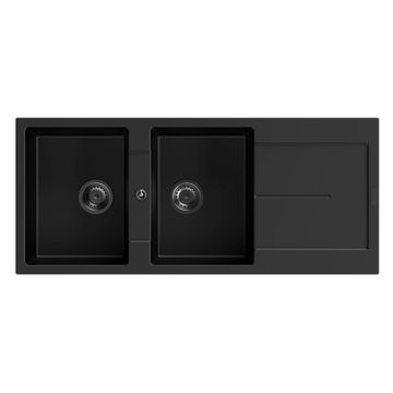 STERNHAGEN ENIGMA Granite Sink Double Bowl with Drainer - Black