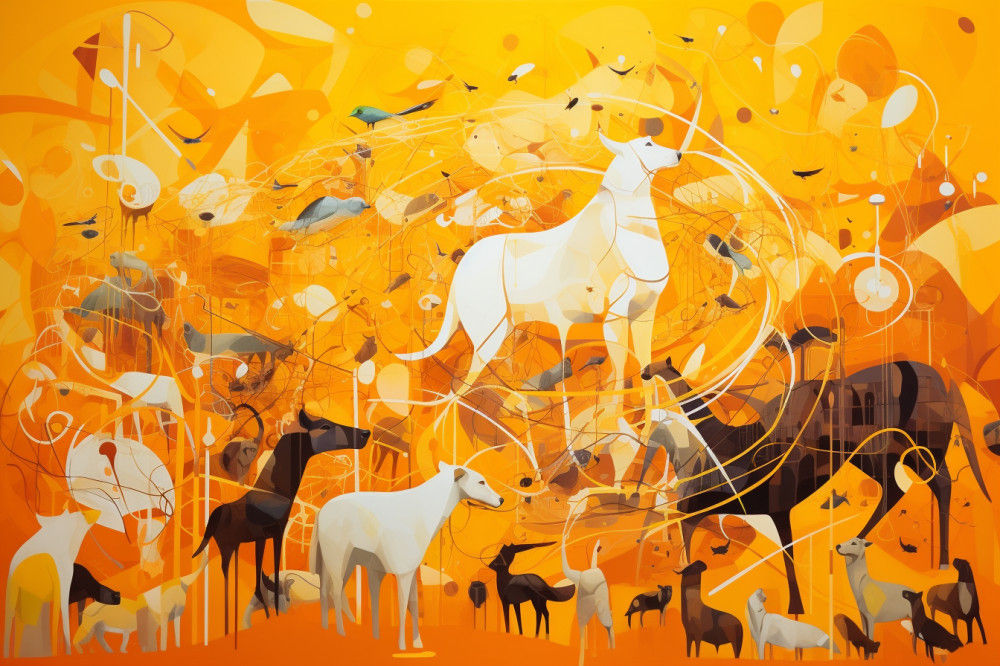 Canvas Wall Art - Layers Vibrant Yellows Oranges Envelop  - A1093 - [120 x 80 cm]