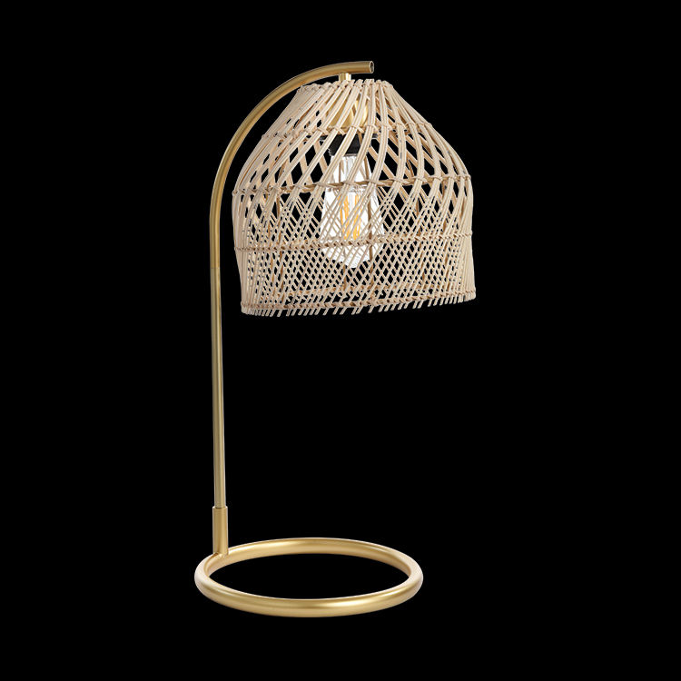 230v 40W E27 Rattan Table Lamp (Rattan with Satin Gold)
