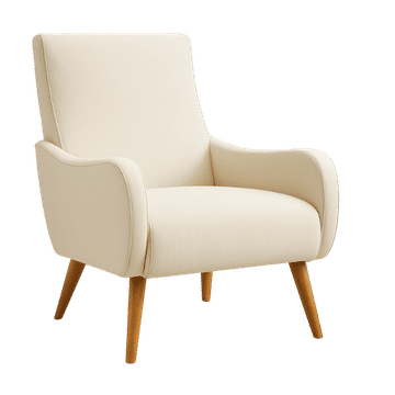 The Haven High-Back Chair – Cream Upholstery with Wooden Legs