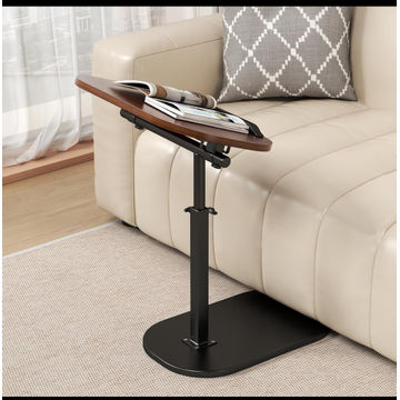 Adjustable Height C-Shaped Side Table – 360 Swivel & Flip Top