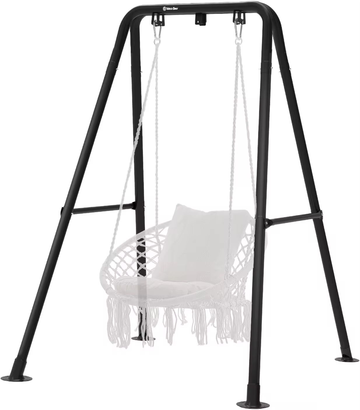Handwoven Rope Swing Chair with Stand