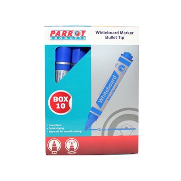 Whiteboard Markers (10 Markers - Bullet Tip - Blue)