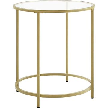 Bragg Geneva Round Glass Side Table, Gold