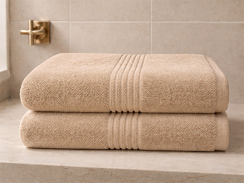 Hotel Collection 600GSM 90x160cms Bath Sheets - 02 Piece Pack - Tapioca