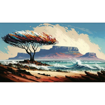Canvas Wall Art - Abstract Table Mountain - B1023 [120 x 80 cm]
