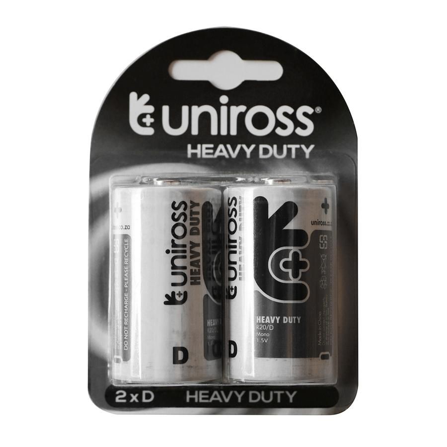 Uniross Battery Heavy Duty Zinc D 2 Pack 4 Pack