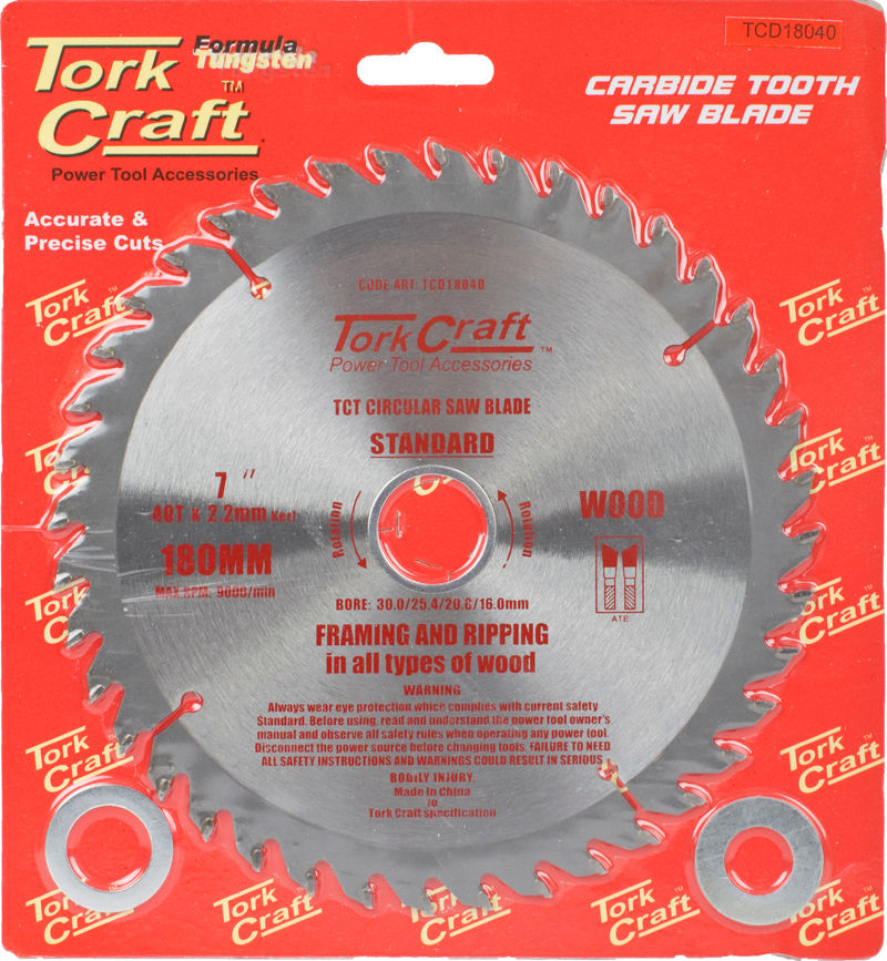 Tork Craft - Blade Tct 180 x 40T 30/20/16 - 3 Pack