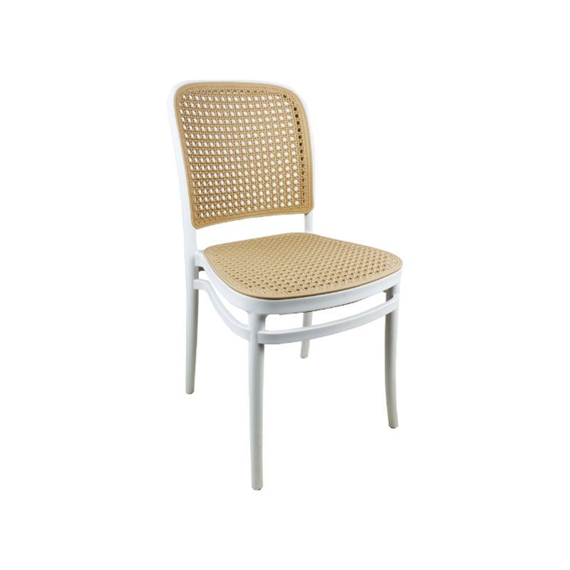 Vividitto - Rattan Chair Tan With White Frame