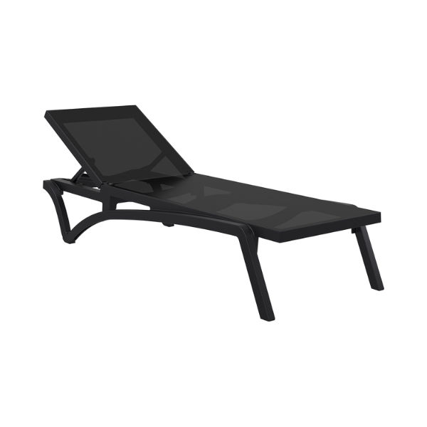 Siesta exclusive Pacific Sunlounger Black & Black Fabric