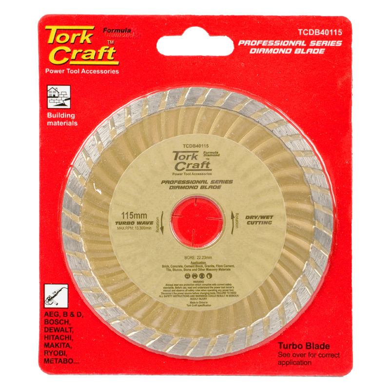 Tork Craft - Diamond Blade Turbo Wave 115mm x 22.22mm - 6 Pack