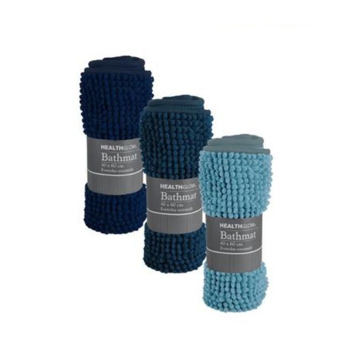 Chenille Bathmat 40x60cm asstd - Pack of 3