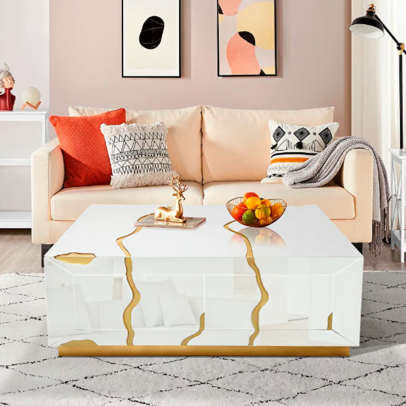 Designer Concepts Zendaya Square Coffee Table - White