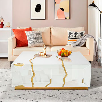 Designer Concepts Zendaya Square Coffee Table - White