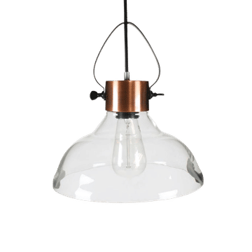 Pendant Lighting – Industrial Look Range – Antique Copper And Glass