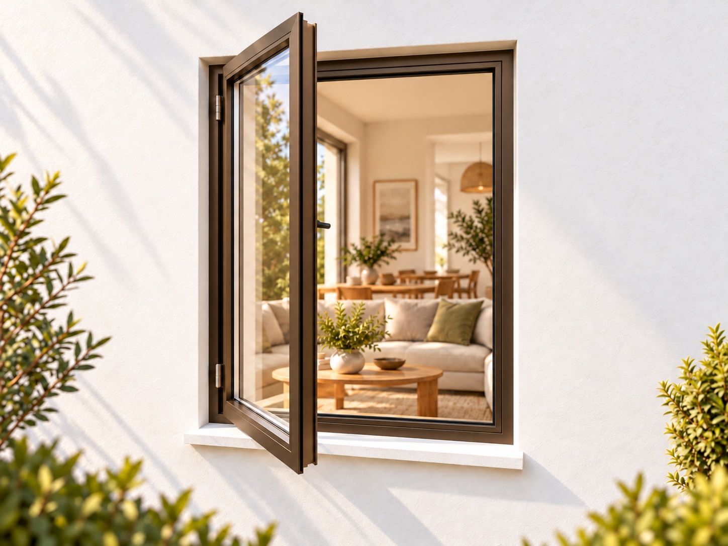 Kenzo Premium Side-Hung Aluminium Window - Bronze, 600 1200 mm, Left Side Opener