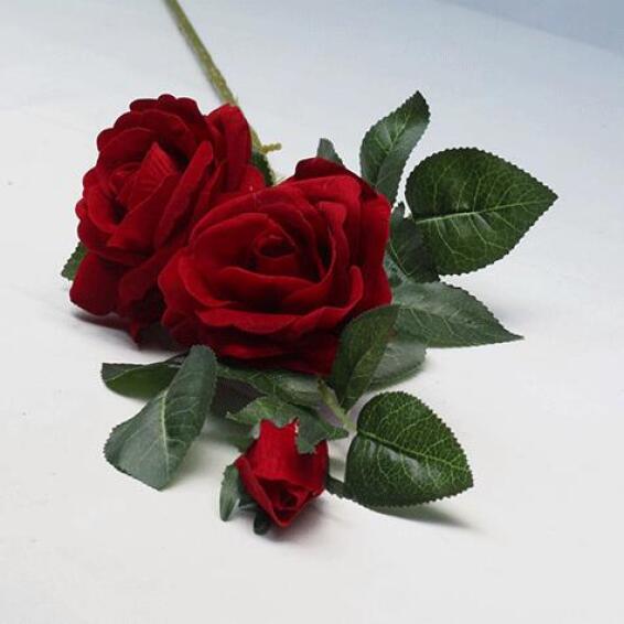ROSE TWO STEM RED 90CM