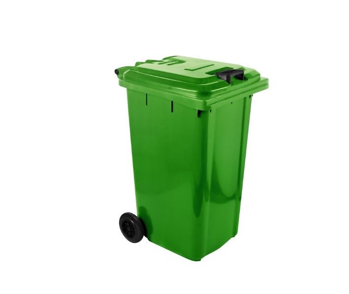 Pride 240L SABS Approved Wheelie Plastic Waste Bin Plastic Waste Bins (Green)