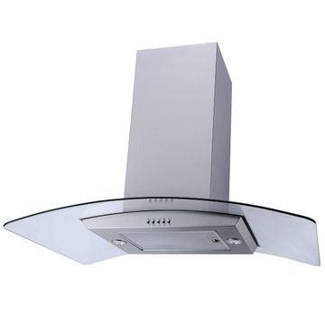 Falco 90Cm Island Curved Glass Extractor Fan FAL-90-IS90A