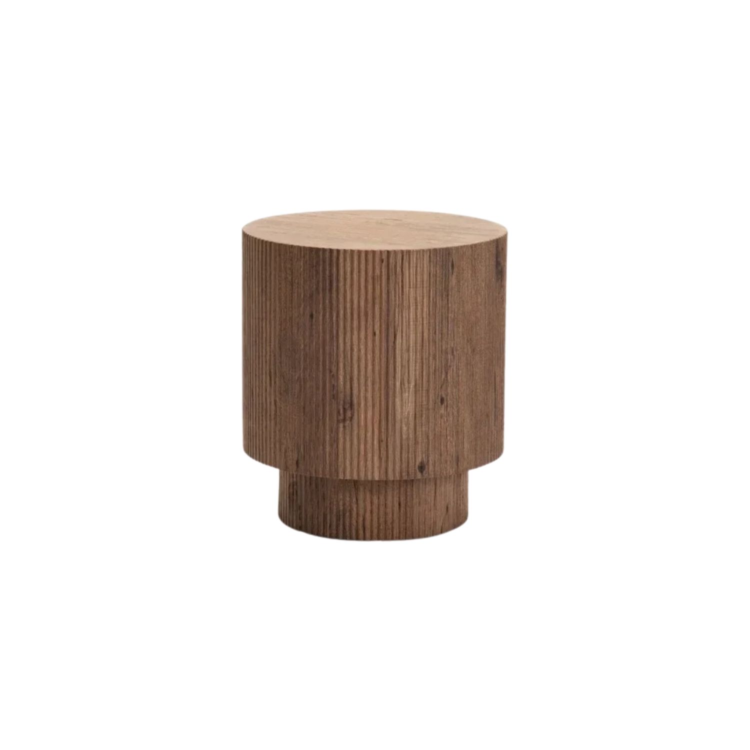 45cm Round Wood-Effect Side Table