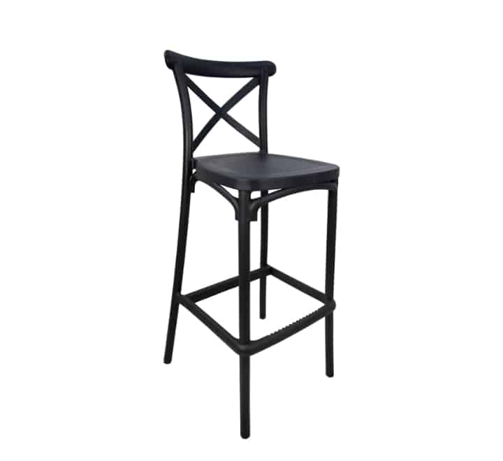 Vividitto - Cross-back Bar Stool - Black