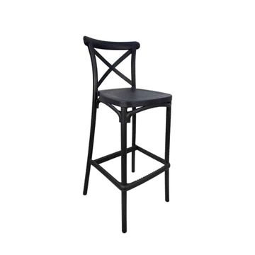 Vividitto - Cross-back Bar Stool - Black