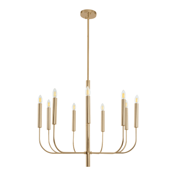 Zebbies Lighting Harlow 9 Light Champagne Gold Chandelier