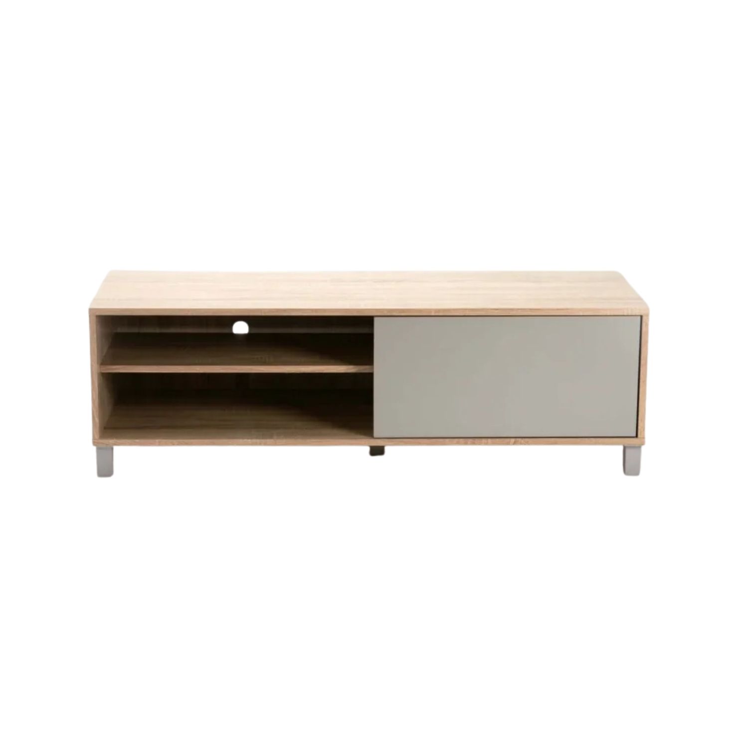 Modern 1-Door TV Stand With Storage - Light Oak